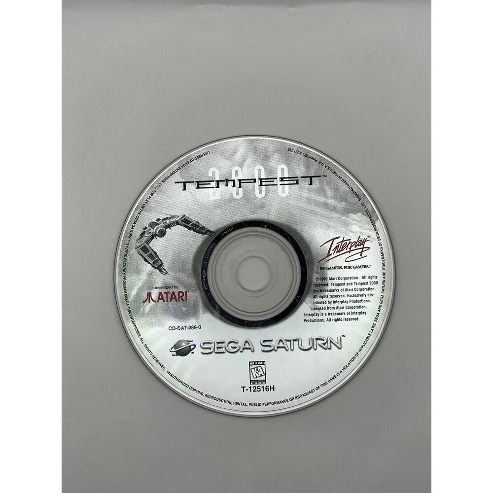 Tempest 2000 Sega Saturn Vintage Video Game Disc Only 1996